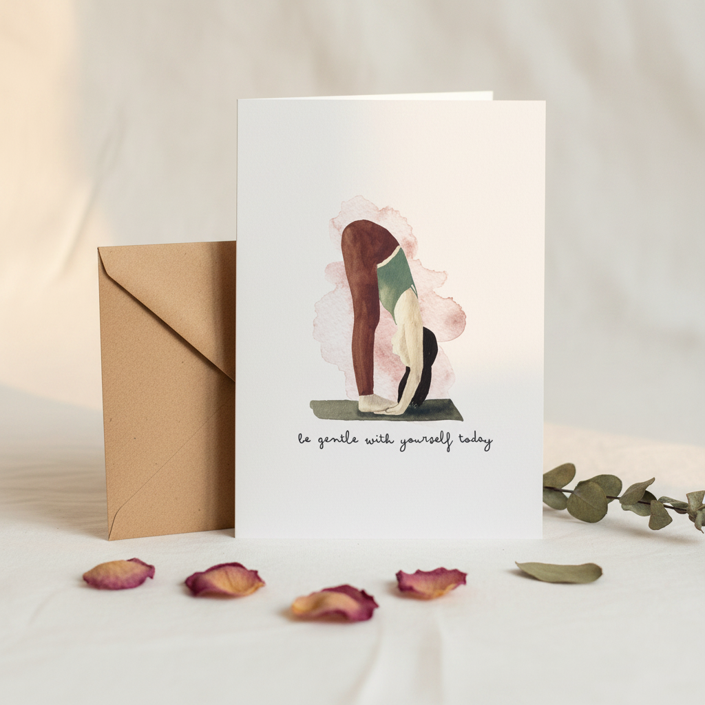 Forward Fold Yoga Greeting Card