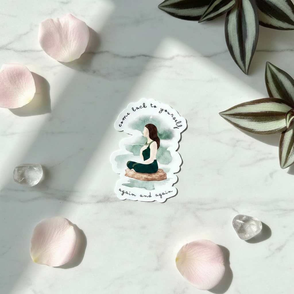Heart Yoga Vinyl Sticker - Centred